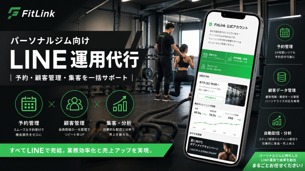 パーソナルジム向けLINE運用代行｜予約・顧客管理・集客を一括サポート